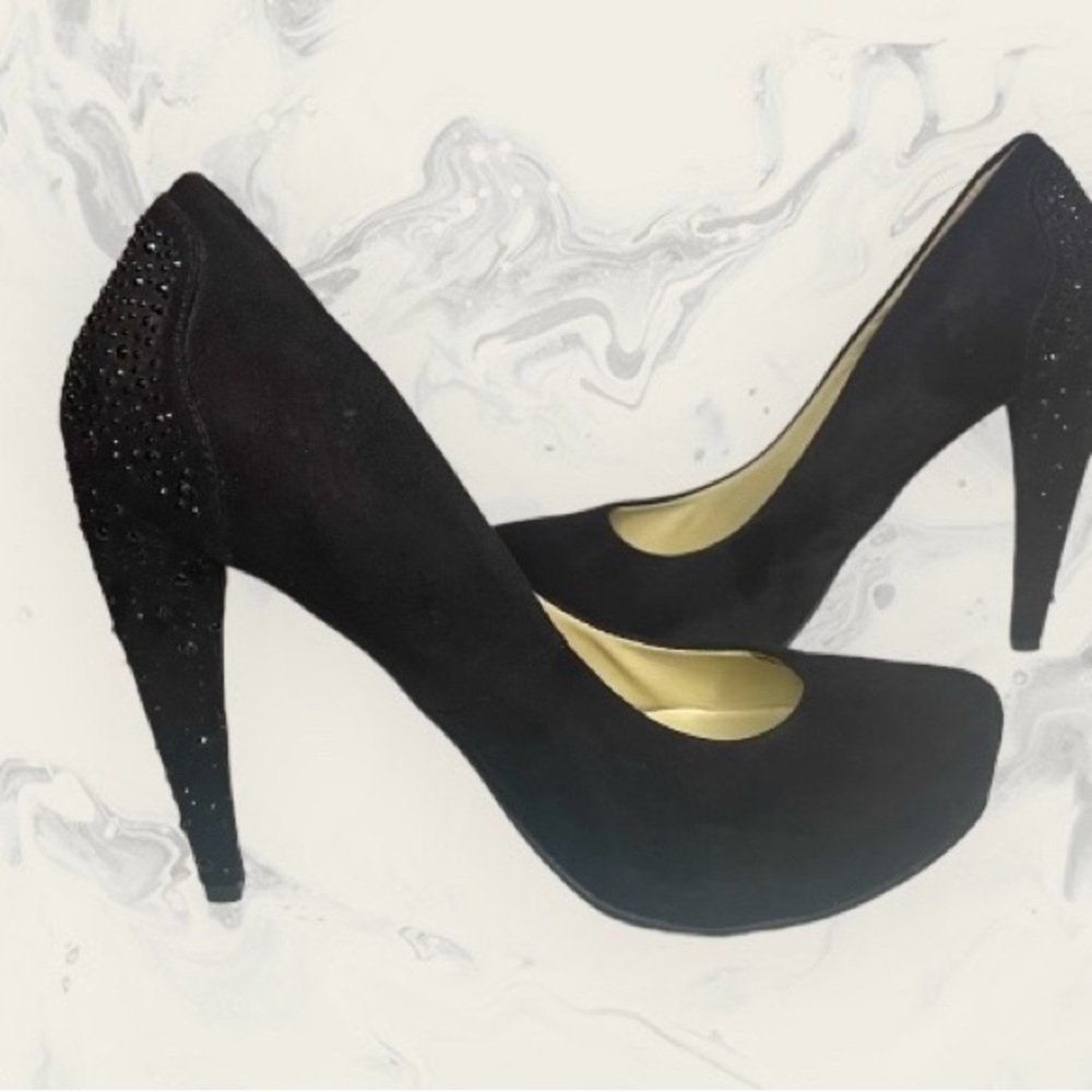 George black high heels with black rhinestones. Size 8 - Picture 1 of 9